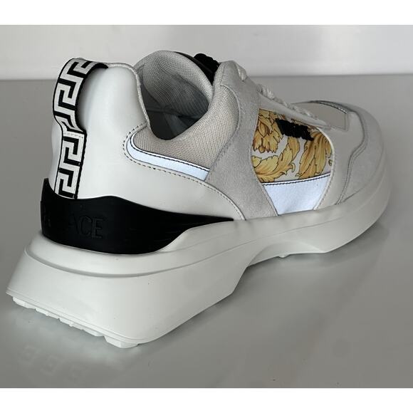 Versace Medusa Men’s White/Black/Gold Sneakers 11 US (44 Eu) 1011942 IT NIB $825 - Picture 9 of 16